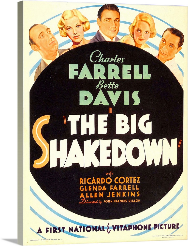 THE BIG SHAKEDOWN, from left: Allen Jenkins, Glenda Farrell, Charles Farrell, Bette Davis, Ricardo Cortez on midget window...