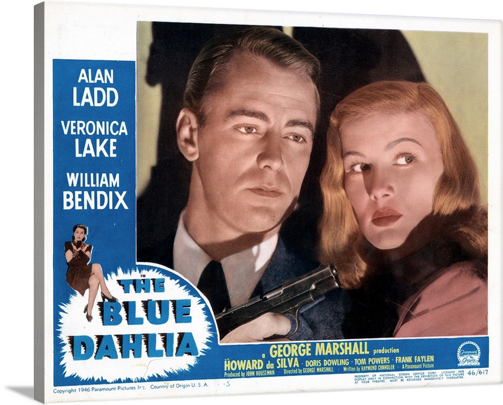 The Blue Dahlia, Poster, Alan Ladd, Veronica Lake, 1946.
