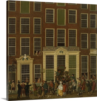 The Bookshop and Lottery Agency of Jan de Groot in the Kalverstraat in Amsterdam