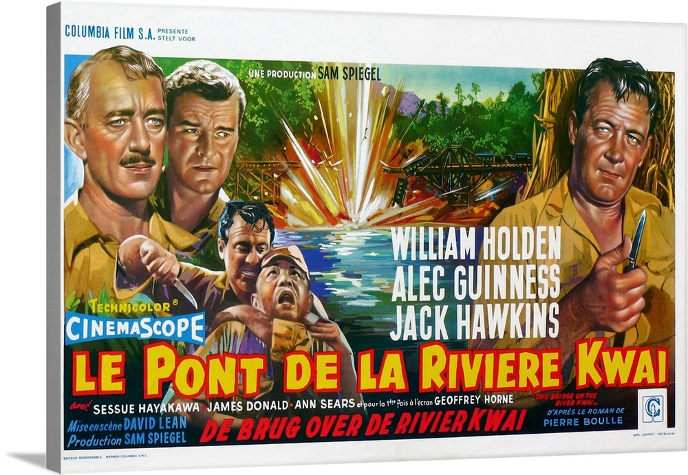 The Bridge On The River Kwai, (aka Le Pont De La Riviere Kwai), From Left: Alec Guinness, Jack Howakins, William Holden (A...
