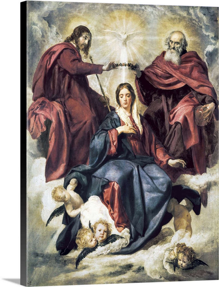 VELAZQUEZ, Diego Rodriguez de Silva (1599-1660). The Coronation of the Virgin. 1641 - 1642. Baroque art. Oil on canvas. SP...