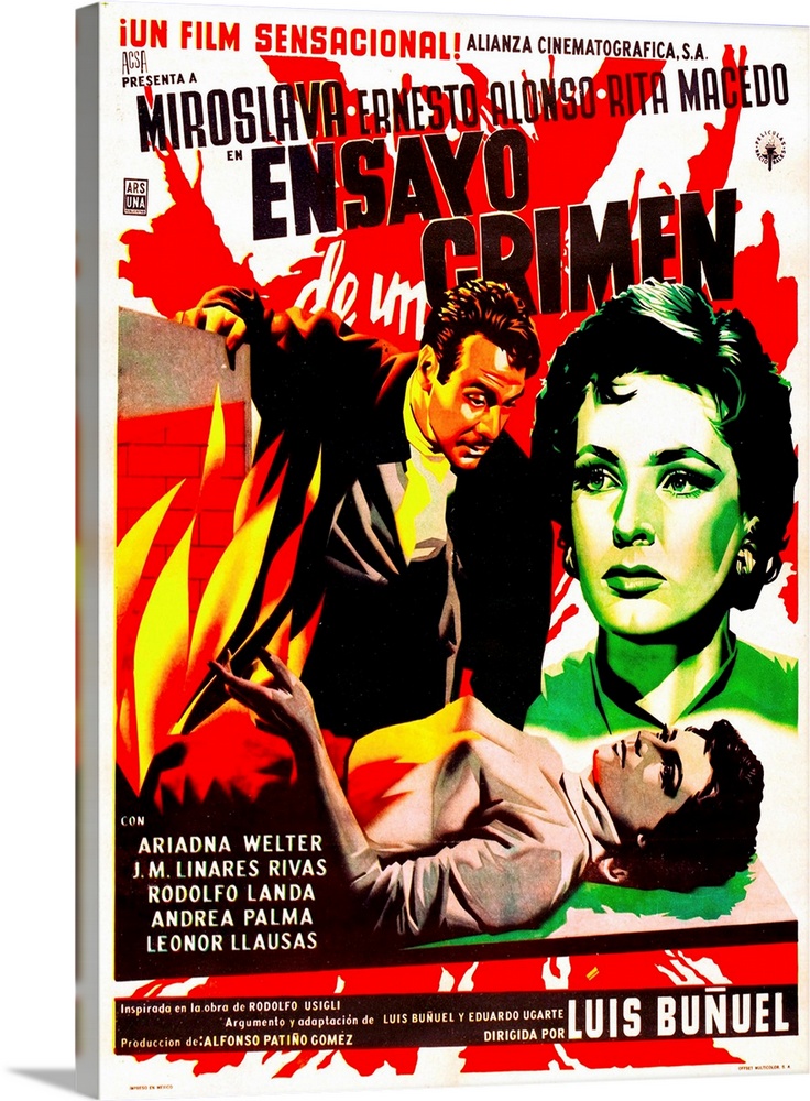 The Criminal Life Of Archibaldo De La Cruz, (aka Ensayo De Un Crimen), Spanish Language Poster, Center From Left: Ernesto ...