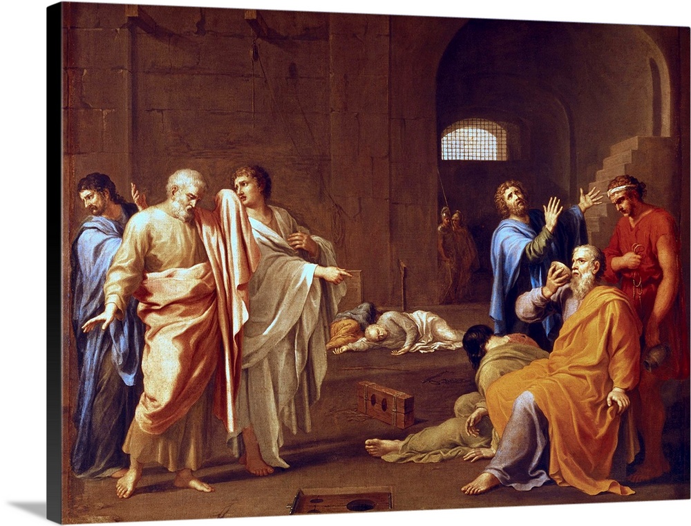 DUFRESNOY, Charles Alphonse (1611-1668). The Death of Socrates. mid. 17th c. Oil on canvas. ITALY. Florence. Pitti Palace. -