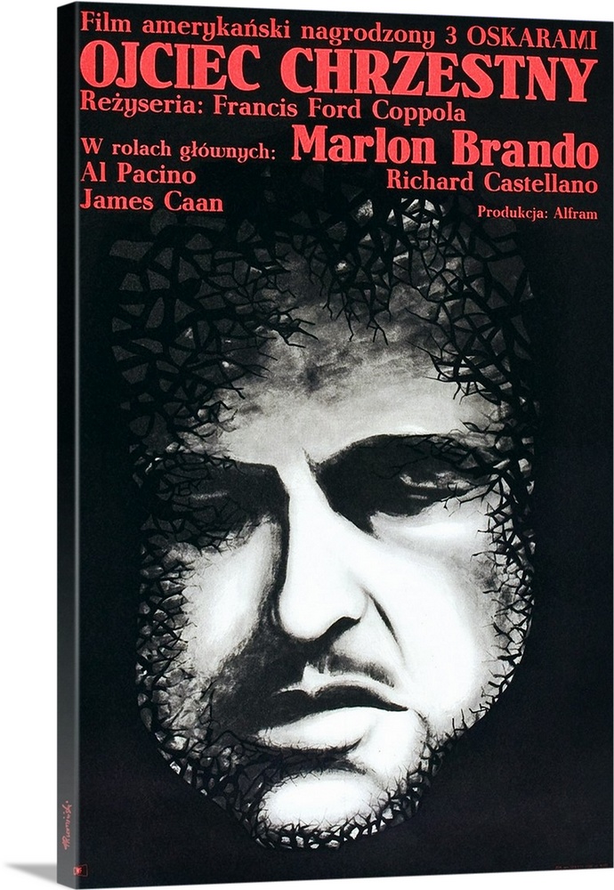 The Godfather (aka Ojciec Chrzestny), Marlon Brando On Polish Poster Art, 1972.