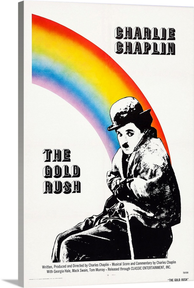 THE GOLD RUSH, US 1973 re-issue poster art, Charlie Chaplin, 1925.