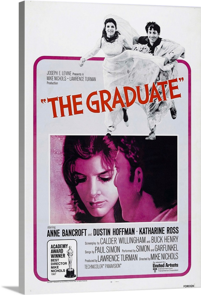 The Graduate, US Poster, From Left: Katharine Ross, Dustin Hoffman, 1967.