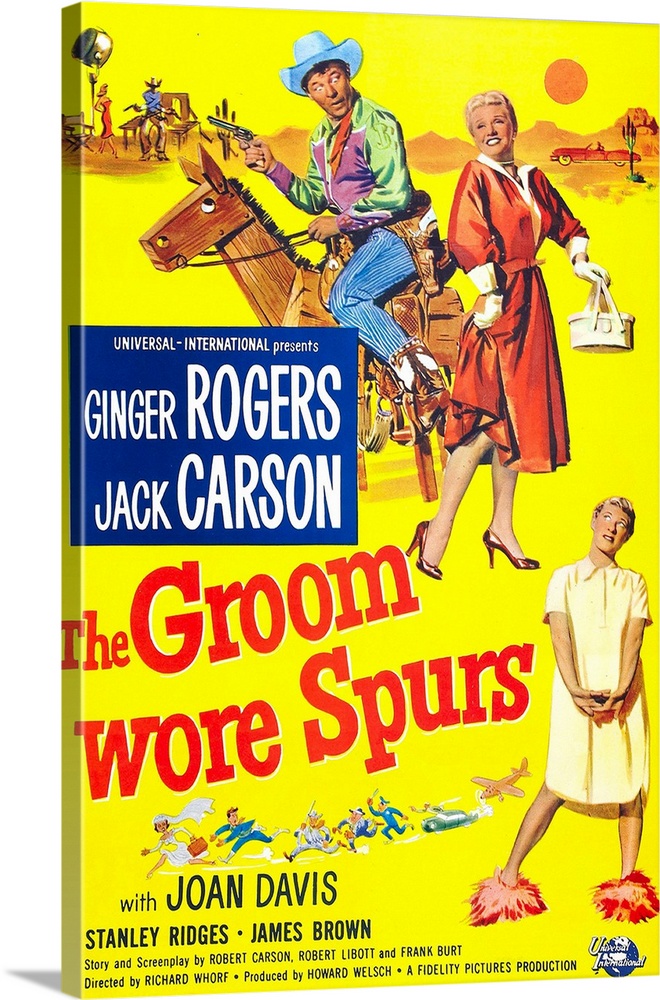 THE GROOM WORE SPURS, US poster, from top: Jack Carson, Ginger Rogers, Joan Davis, 1951