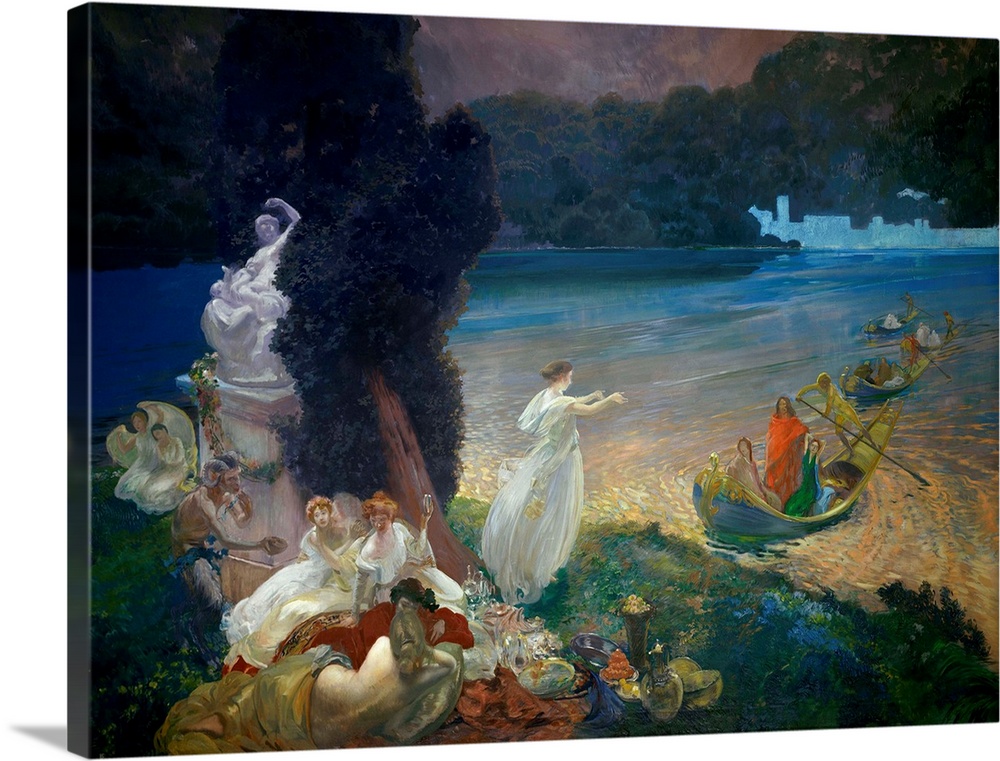 Paul Albert Besnard, French School. The Happy Island. 1900. Wallpaper. Paris, Arts Decoratifs. Besnard Paul Albert Ec. Fr....