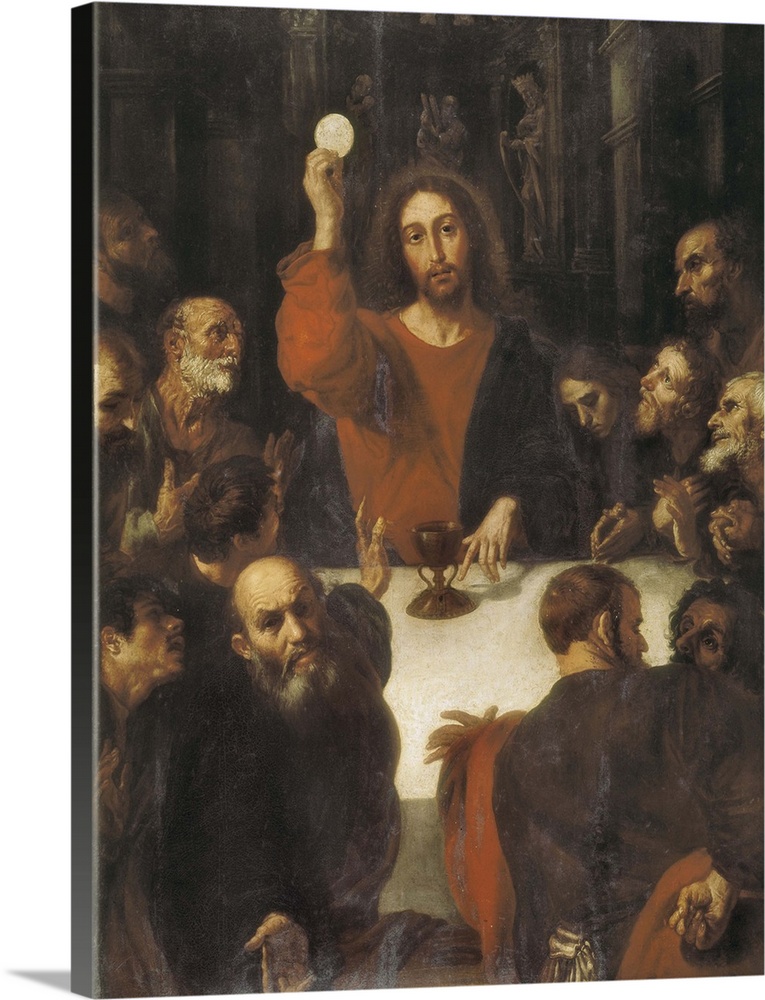 RIBALTA, Juan (1596-1628). The Holy Supper. 1620 - 1628. Baroque art. Oil on canvas. SPAIN. Valencia. San Pio V Fine Arts ...