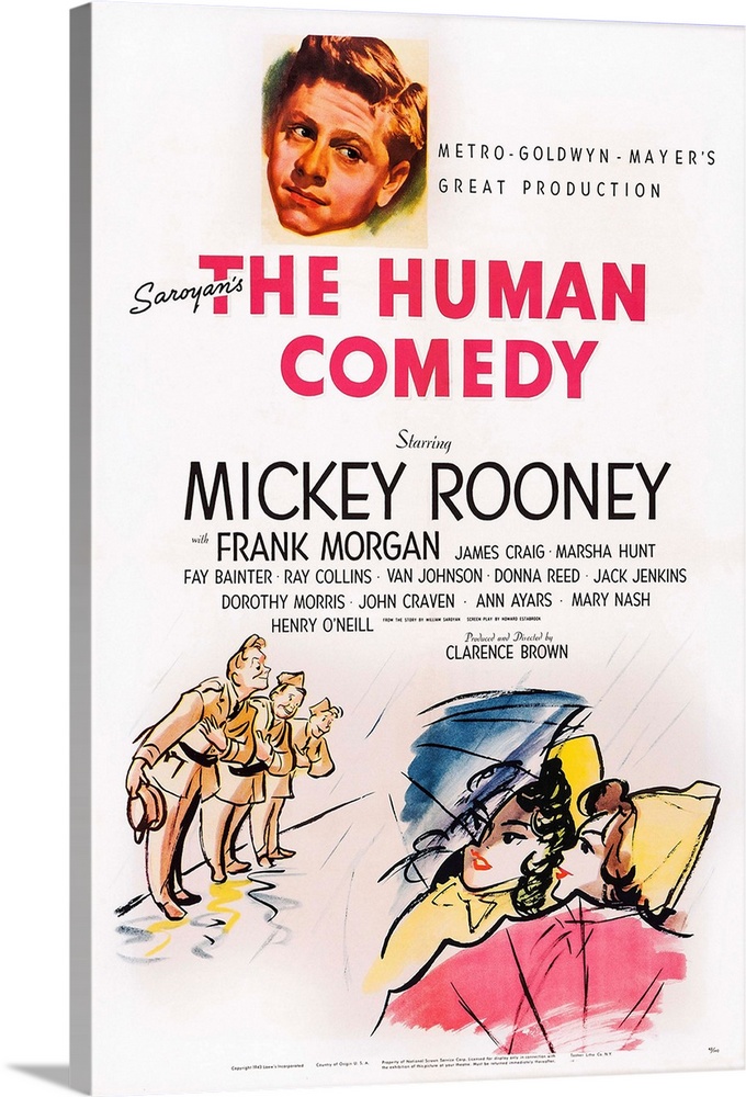 Retro poster artwork for the film The Human Comedy.