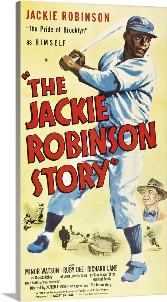 The Jackie Robinson Story - Vintage Movie Poster Stretched Canvas Print
