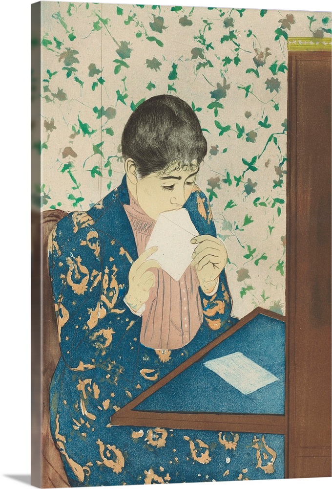 The Letter, by Mary Cassatt, 1990-91, American print, drypoint and aquatint. Following a landmark exhibition of Japanese c...