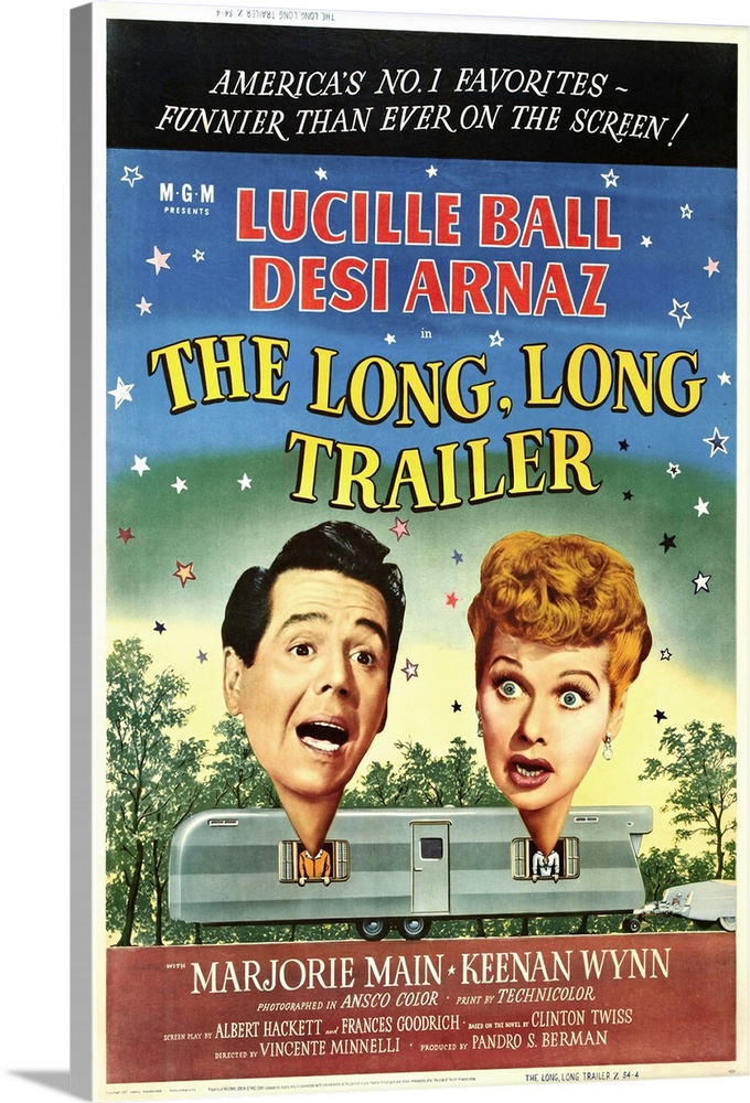 The Long Long Trailer, L-R: Desi Arnaz, Lucille Ball On Poster Art, 1954.