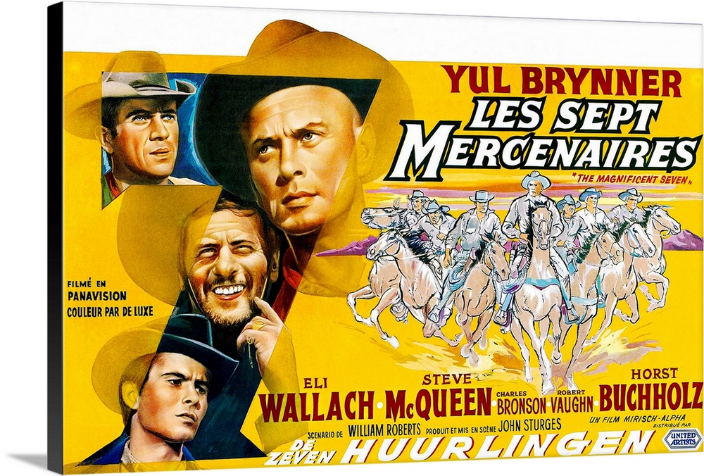 The Magnificent Seven, Clockwise From Upper Left, Steve Mcqueen, Yul Brynner, Eli Wallach, Horst Buchholz, 1960.