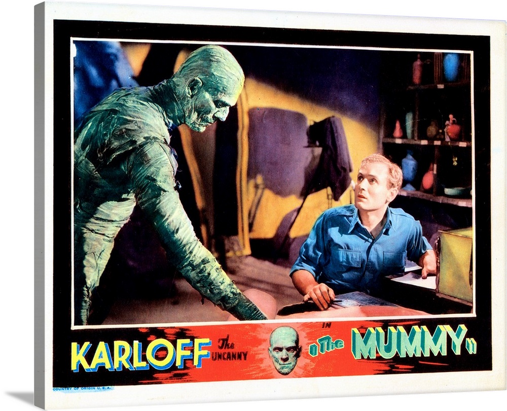 The Mummy, US Lobbycard, Inset From Left: Boris Karloff, Bramwell Fletcher, Bottom From Left: Boris Karloff, Zita Johann O...