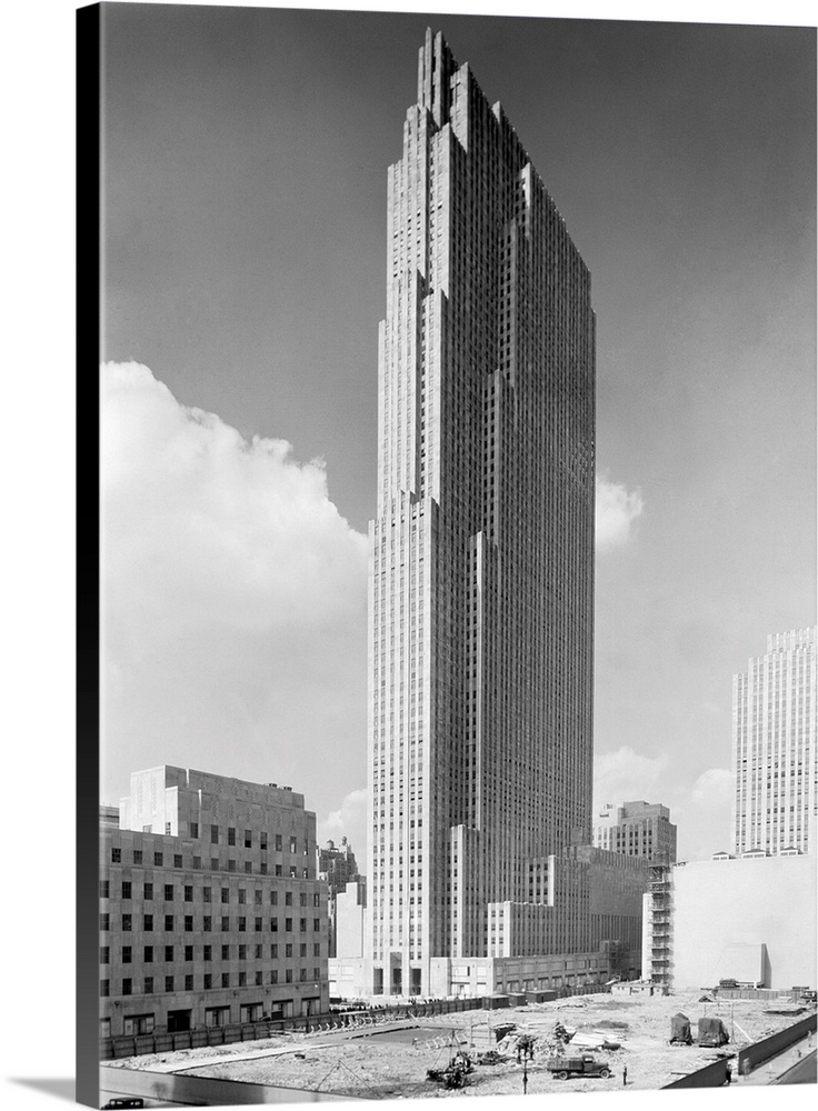 The new RCA Building in Rockefeller Center on Sept. 1, 1933. The adjacent lots await construction. It was the landmark bui...