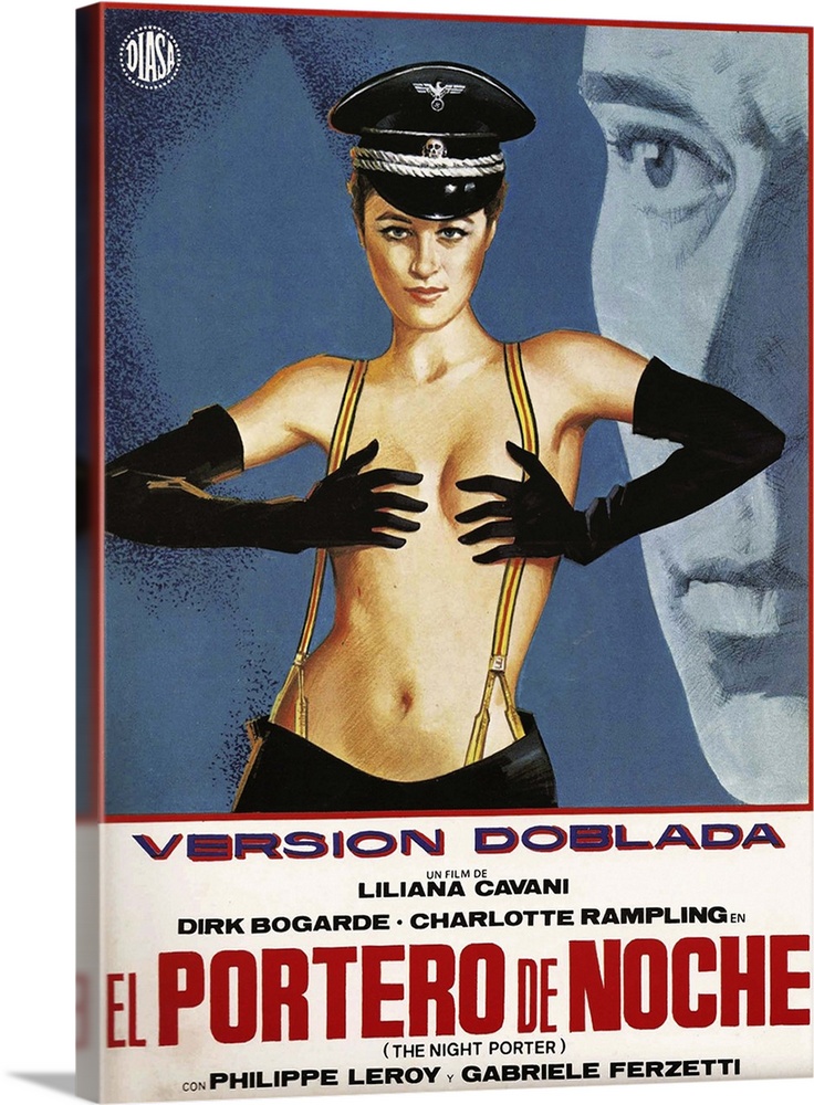 The Night Porter, Spanish Language Poster Art, 1974 Wall Art, Canvas