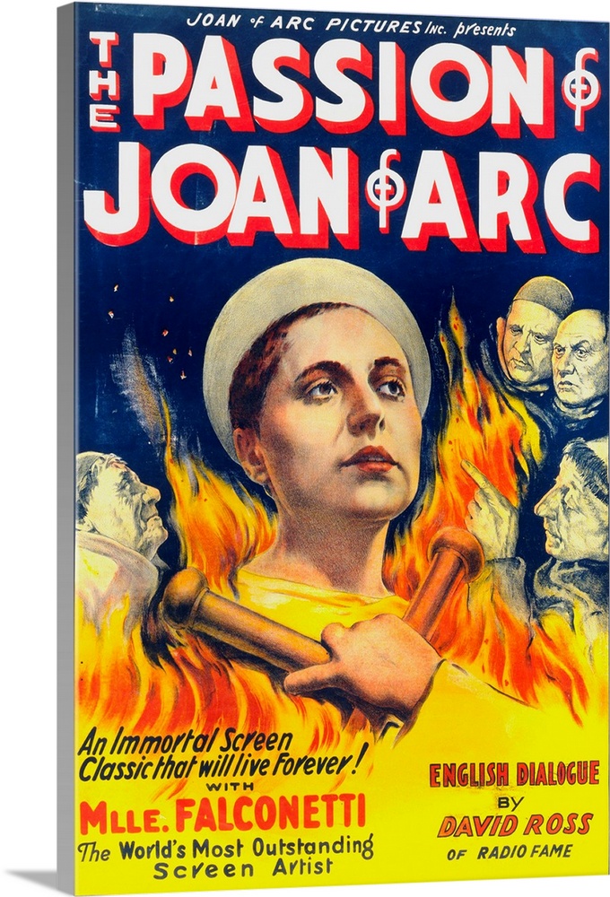 THE PASSION OF JOAN OF ARC, (aka LA PASSION DE JEANNE D''ARC), Maria Falconetti as Joan of Arc (center), caption reads: ''...