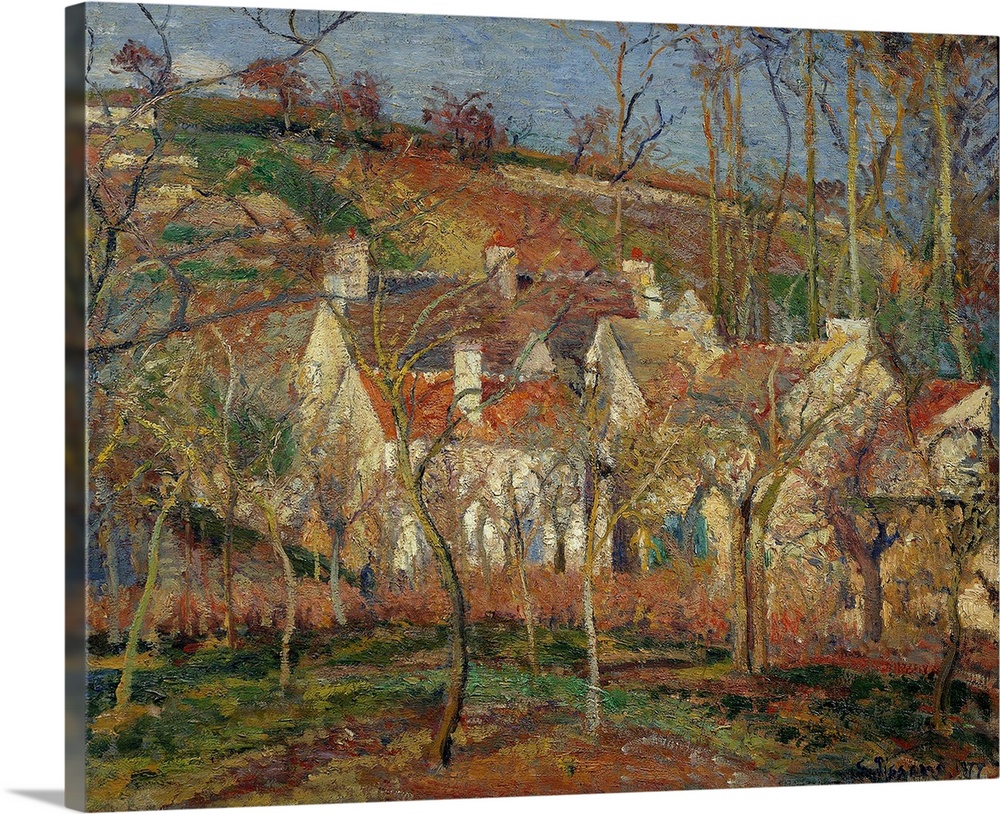 Camille Pissarro (1830-1903), French School. The Red Roofs. Corner of a Village, Winter. 1877. Oil on canvas.