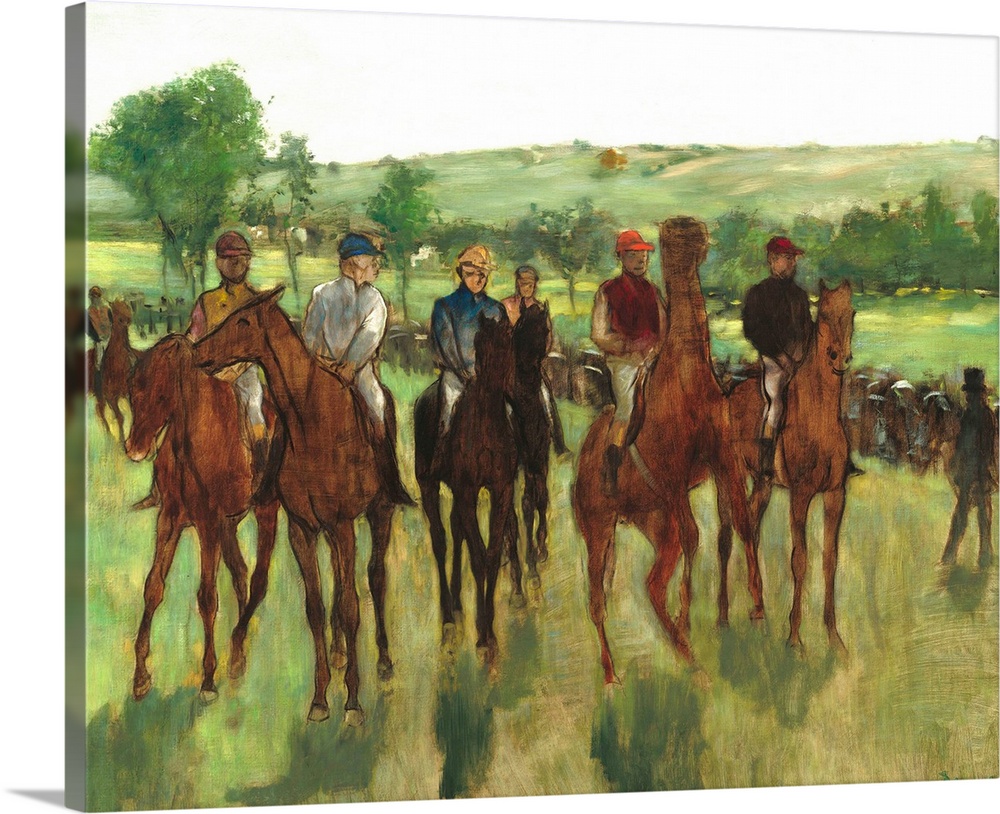 The Riders, by Edgar Degas, 1885, French impressionist painting, oil on canvas. Degas captured a passing moment with the m...