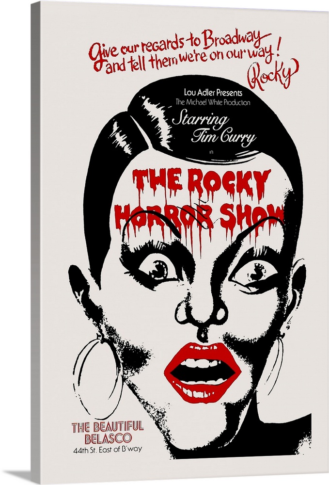 THE ROCKY HORROR SHOW, poster art for the original Broadway run at the Belasco Theatre in New York City, 1975