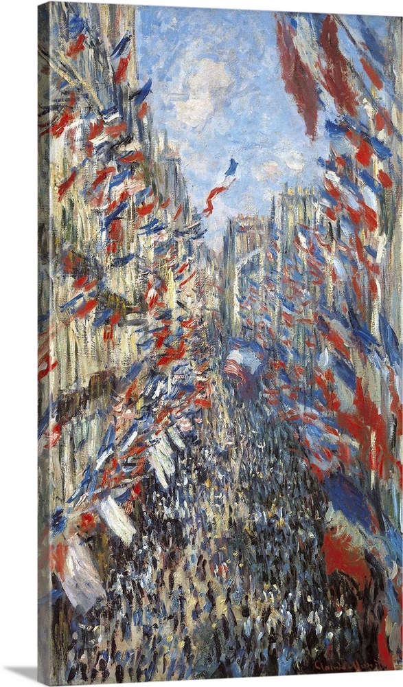 MONET, Claude (1840-1926). The Rue Montorgueil, Paris, Celebration of June 30. 1878. Impressionism. Oil on canvas. FRANCE....