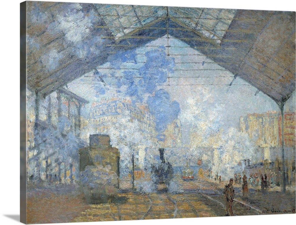 The SaintLazare Station, Paris, 1877, By French impressionist Claude