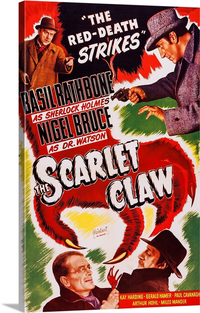 Retro poster artwork for the film The Scarlet Claw.