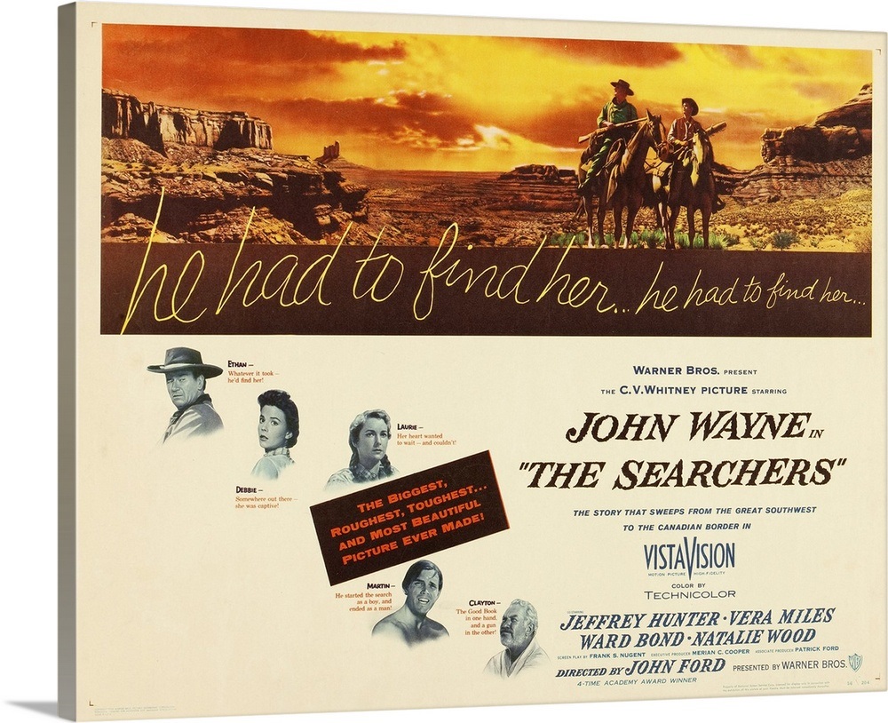 The Searchers - Movie Poster Wall Art, Canvas Prints, Framed Prints ...