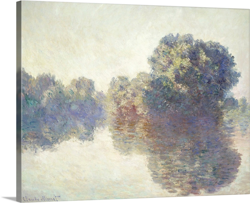 The Seine at Giverny, by Claude Monet, 1897, French impressionist painting, oil on canvas. In 1896, Monet set up a studio ...
