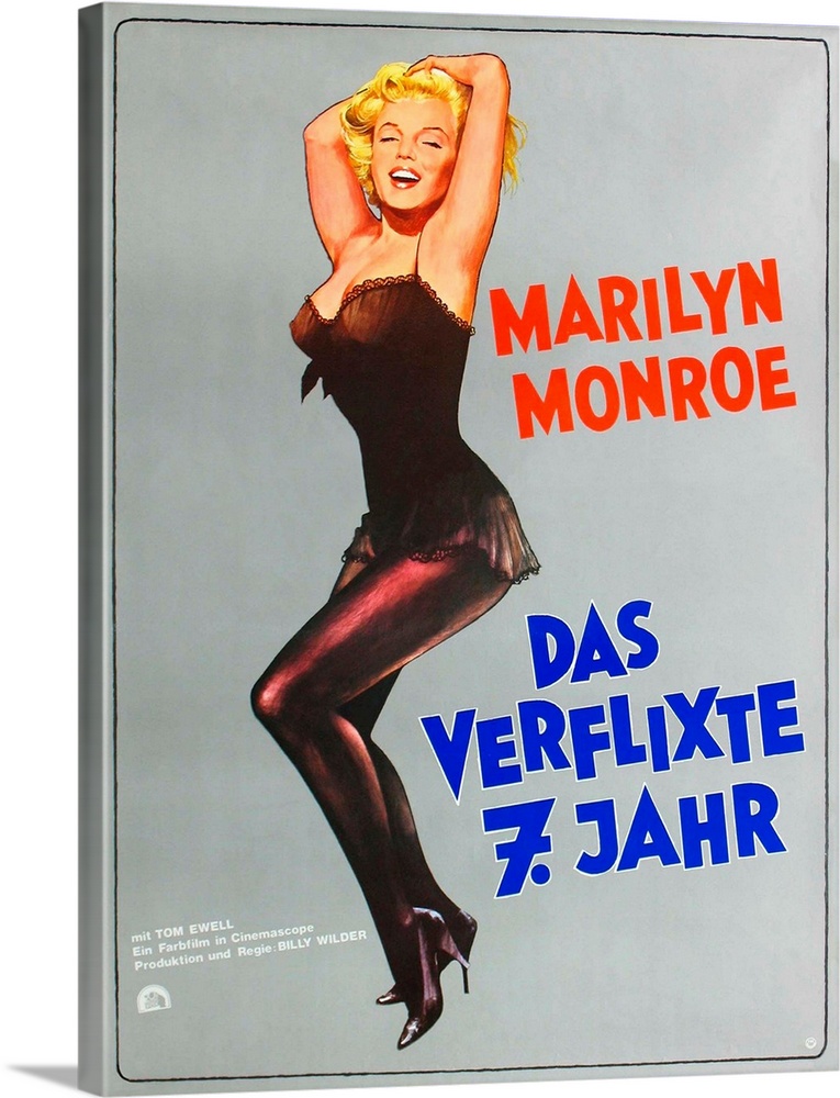 The Seven Year Itch, (aka Das Verflixte 7. Jahr), Marilyn Monroe On German Poster Art, 1955.