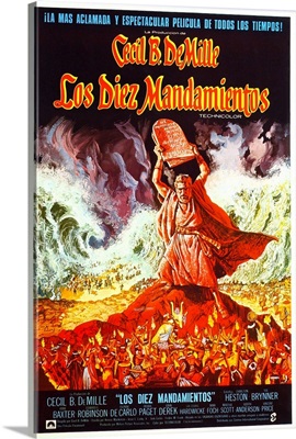 The Ten Commandments, Charlton Heston, Spanish Poster Art, 1956
