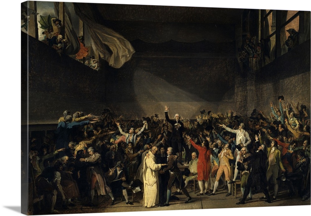 2190 , Jacques Louis David (1748-1825), French School. The Tennis Court Oath (June 20th, 1789). After 1791. Oil on canvas