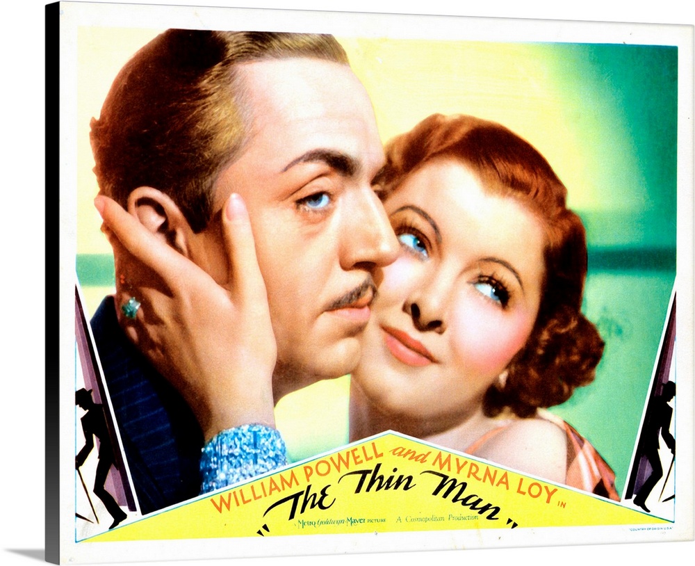 The Thin Man, US Lobbycard, From Left: William Powell, Myrna Loy, 1934.