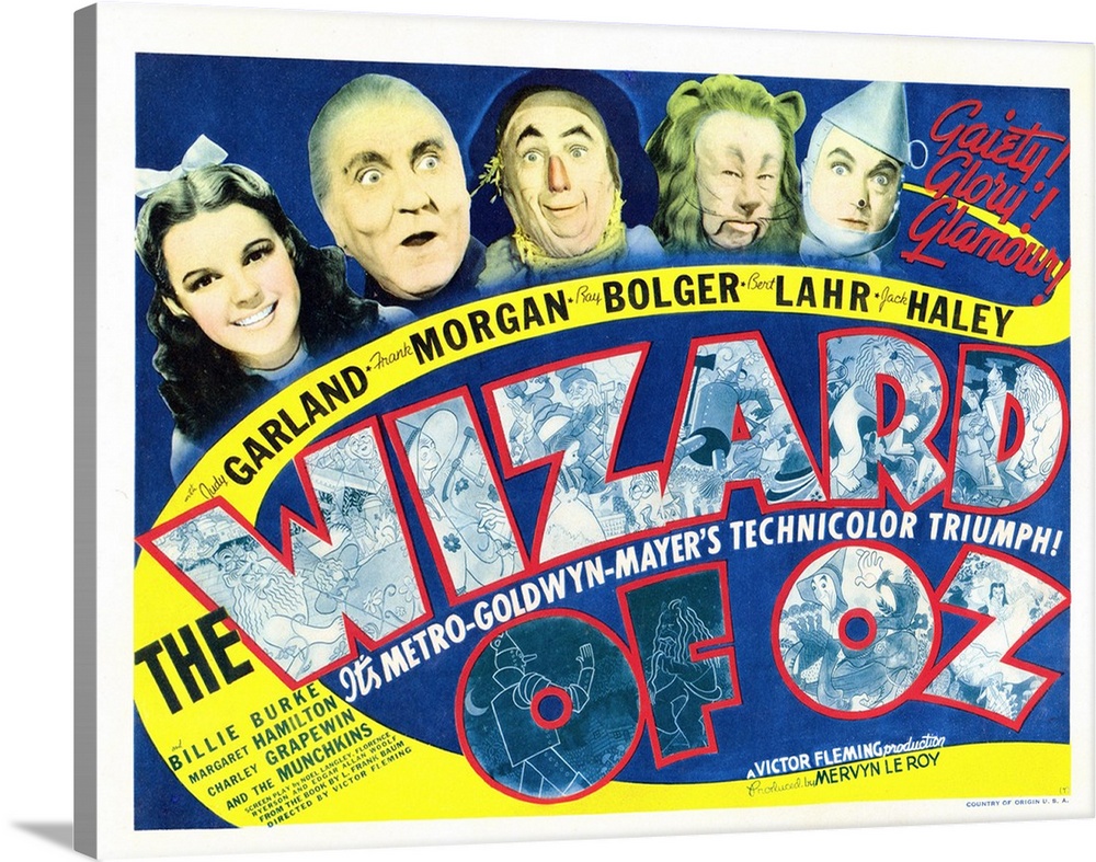 The Wizard Of Oz, Judy Garland, Frank Morgan, Ray Bolger, Bert Lahr, Jack Haley, 1939.
