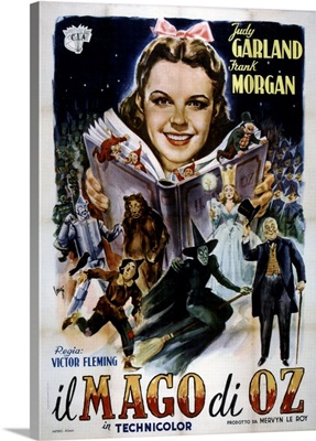 The Wizard Of Oz, Il Mago Di Oz, Judy Garland, Frank Morgan On Italian Poster Art, 1939
