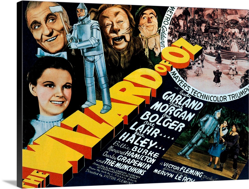 THE WIZARD OF OZ, left from left: Judy Garland, Frank Morgan, Jack Haley, Bert Lahr, Ray Bolger, right from left: Jack Hal...