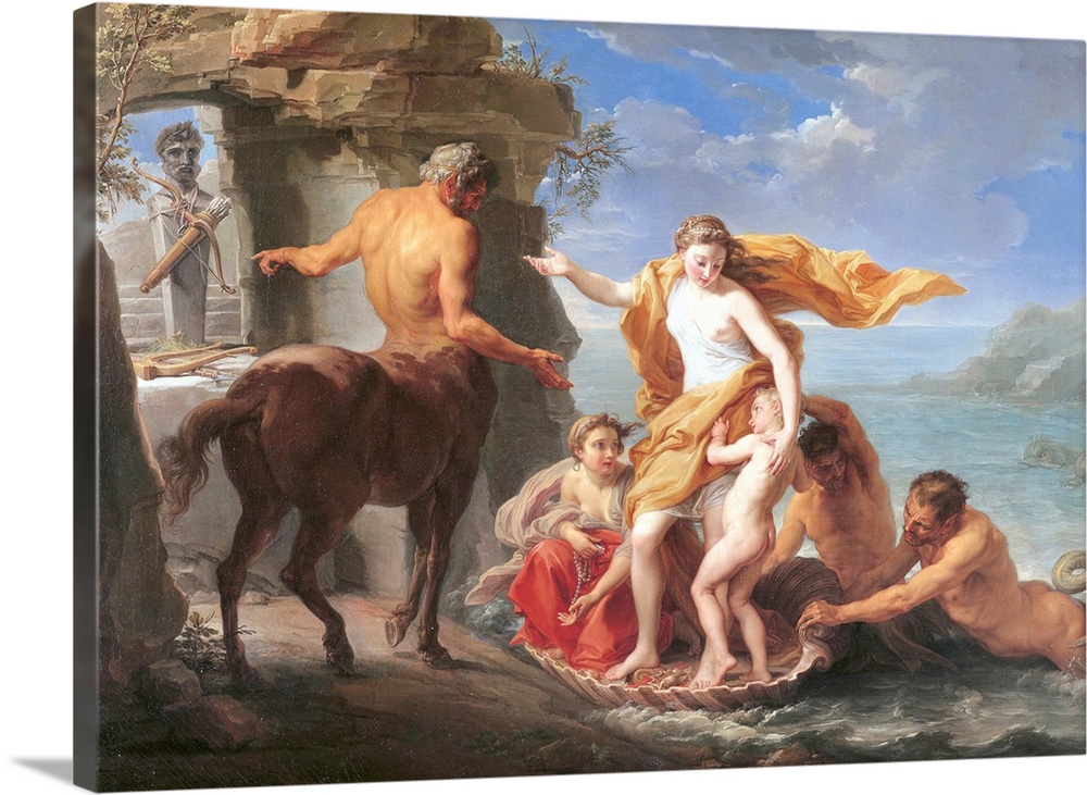 Thetis Entrusting Achilles to the Centaur Chiron, by Pompeo Girolamo Batoni, 1761 ante, 18th Century, oil on canvas, cm 10...