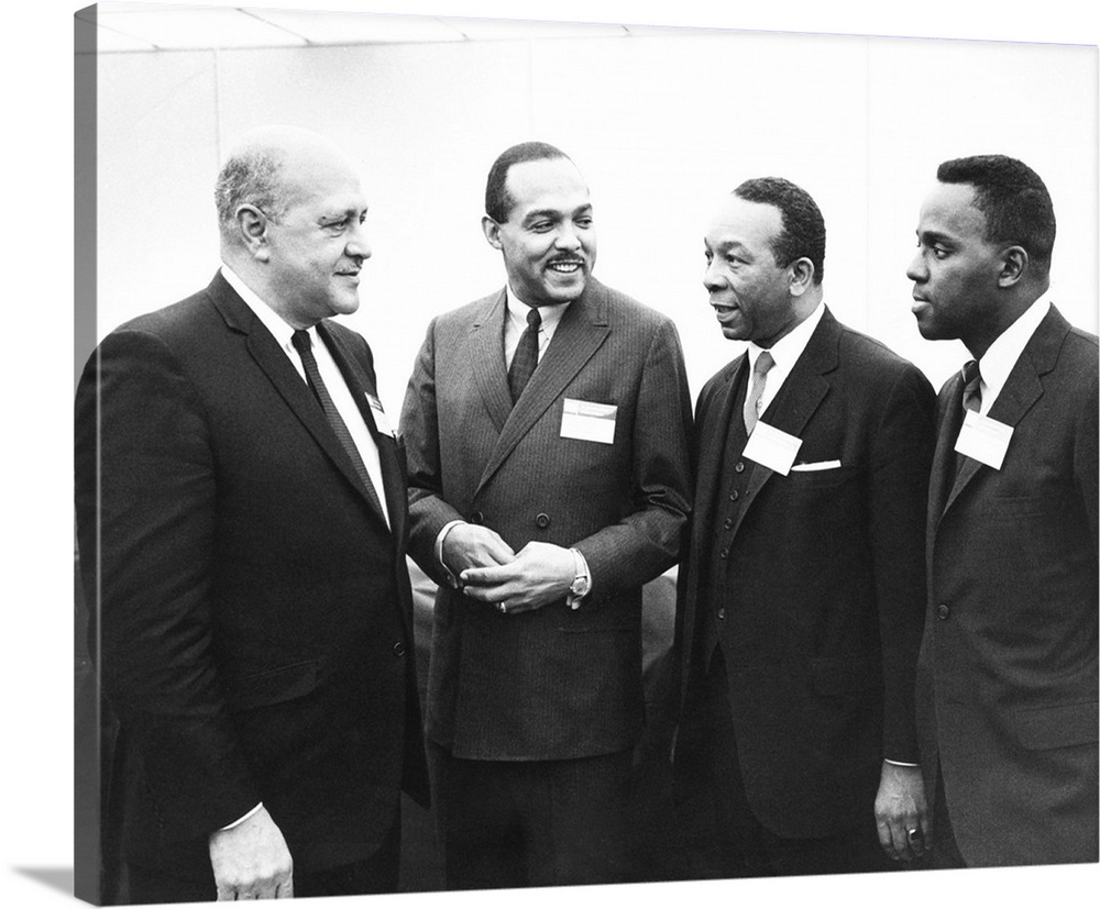 Three African-American mayors with Housing and Urban to Development Secretary, Robert Weaver. Dec. 1, 1967. L-R: Weaver; M...