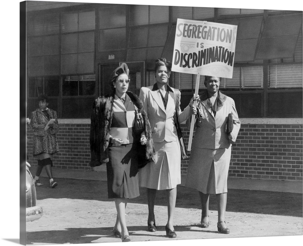 Three African American Women With Sign Reading, 'Segregation Is Discrimination'. Houston