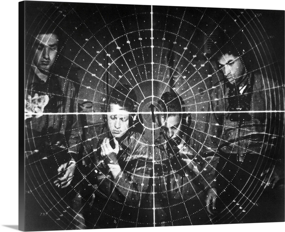 U.S. Sailors At State Of Art Radar Scope During World War II