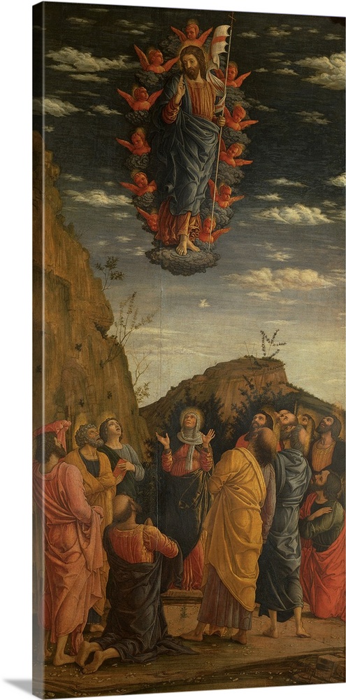 Mantegna Andrea, Triptych of the Uffizi. Ascension of the Christ, 1460, 15th Century, tempera on panel, Italy, Tuscany, Fl...