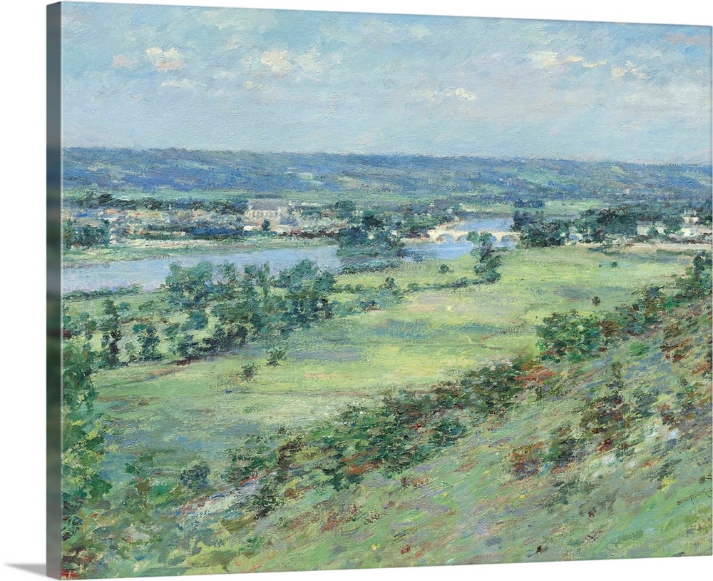 The Valley of the Seine, from the Hills of Giverny, by Theodore Robinson, 1892, American impressionist painting, oil on ca...