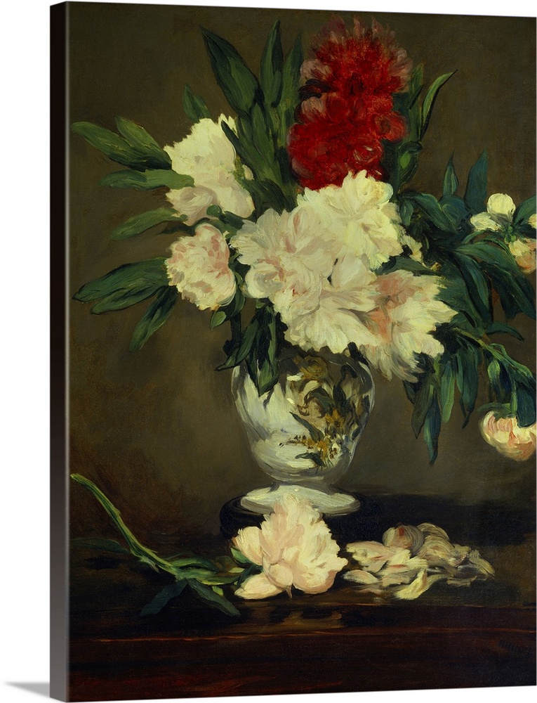 Edouard Manet, French School. Vase of Peonies on a Small Pedestal. 1864. Oil on canvas, 0.93 x 0.70 m. Paris, musee d'Orsa...