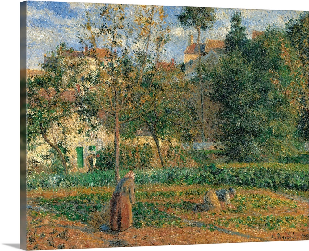 Vegetable Garden at the Hermitage, Pontoise, by Camille Pissarro, 1879, 19th Century, oil on canvas, cm 55,5 x 65 - France...