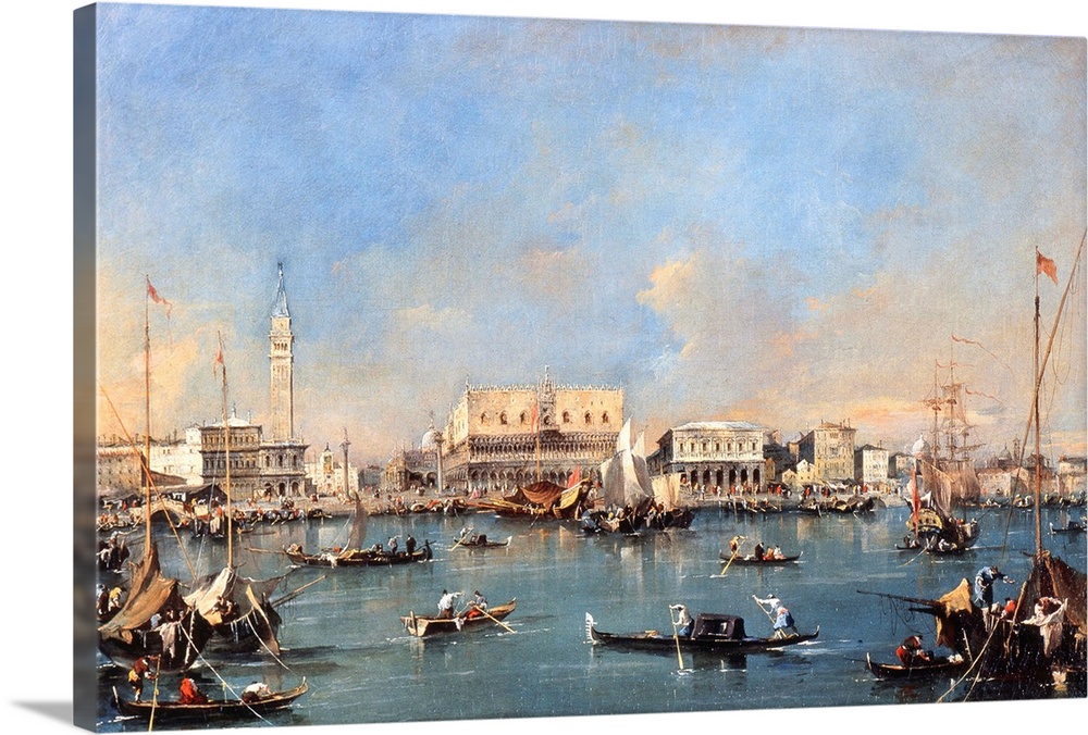 Venice From The Sea (Doge's Palace, St. Marks Square), By Francesco Guardi, 17th-18th C