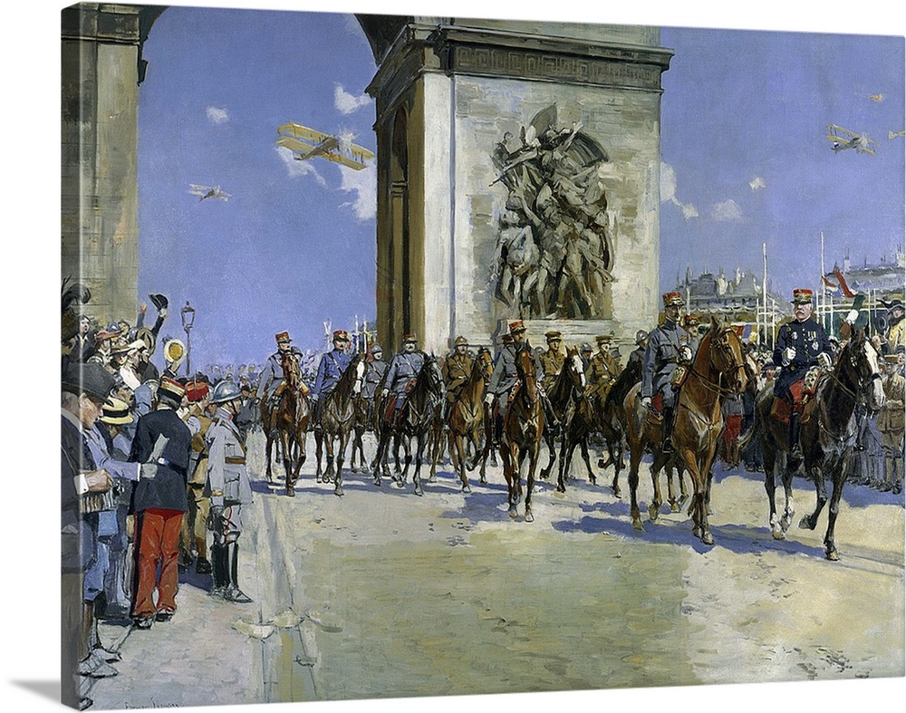 3403 , Francois Flameng (1856-1923), French School. The Victory Parade, on July 14th, 1919. Paris, musee de l'Armee.