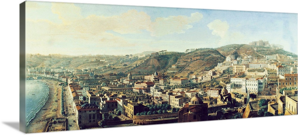 View of Naples with the District of Chiaia from Pizzofalcone (Veduta di Napoli con il borgo di Chiaia da Pizzofalcone), by...