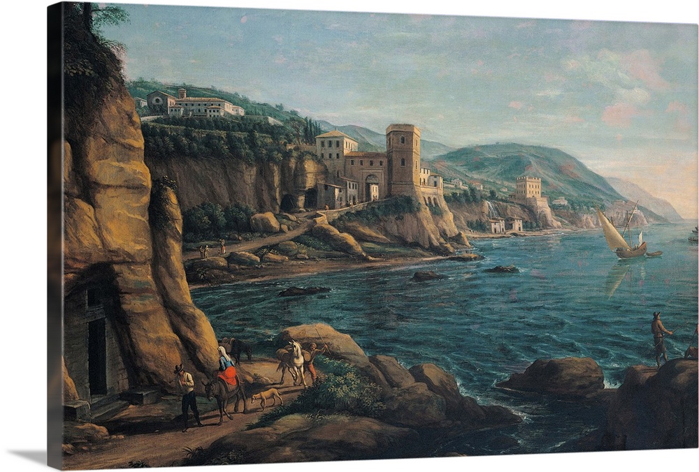 View of the Neapolitan Coast, by Gaspar Van Wittel known as Gaspare Vanvitelli, 1725, 18th Century, oil on canvas, cm 109 ...