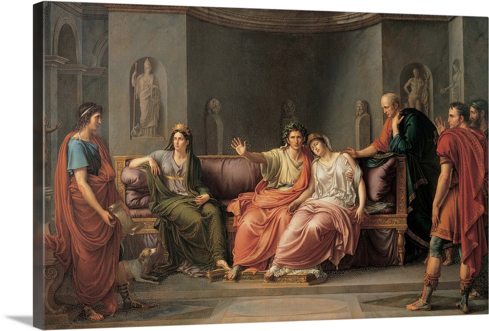 Wicar Jean-Baptiste, Virgil Reading The Aeneid To Augustus And Octavia, 1819 - 1821, 19th Century, oil on canvas, Italy, L...